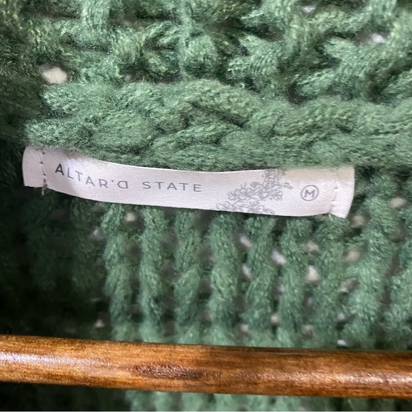 Altar'd State Green Chunky Knit Cardigan - Picture 3 of 7